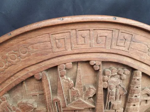 Wandplaat - Hout (Djatihout)