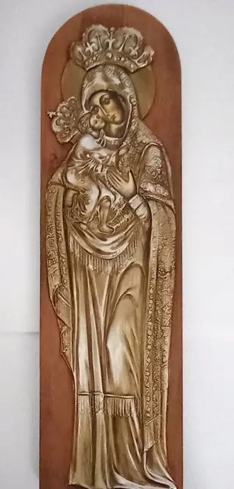 Geweldig icoon (1) - Byzantijns - Zilver en verguld metaal - Hout