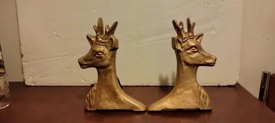 Paar haardbokken 2 Herten 30 cm hoog 3 cm dik (2) - IJzer (gegoten/gesmeed)