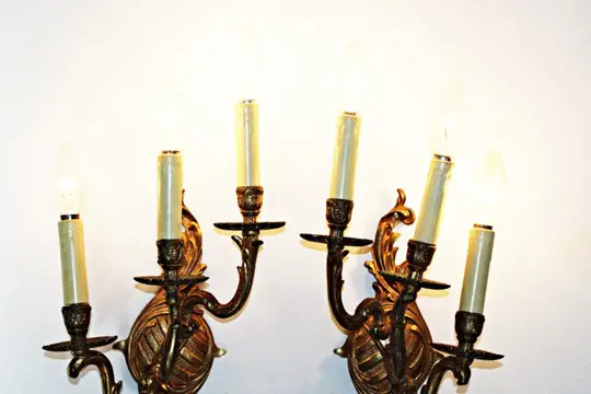 Paar schansen, kandelaars - Brons