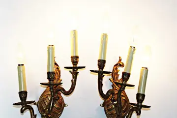 Paar schansen, kandelaars - Brons