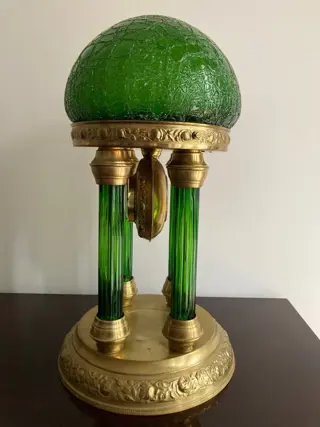 Grote tempelklok (h. 46 cm) - Messing en glas