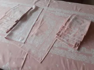 Art Deco tafelkleed met 12 servetten - 300 x 150 cm (13) - Katoen, Linnen - Eerste helft 20e eeuw