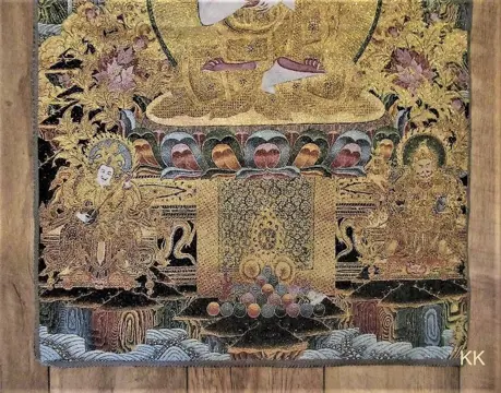 Thangka - Boeddhisme - Nepal - New - original - "Tang Sakyamuni" - zijde/katoen/gouddraad