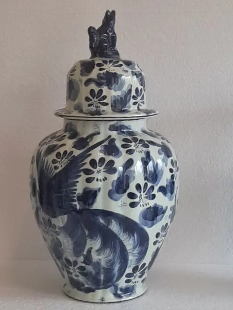 Hubert Bequet - 3-delig kaststel met bloemen en vogel decor - Aardewerk