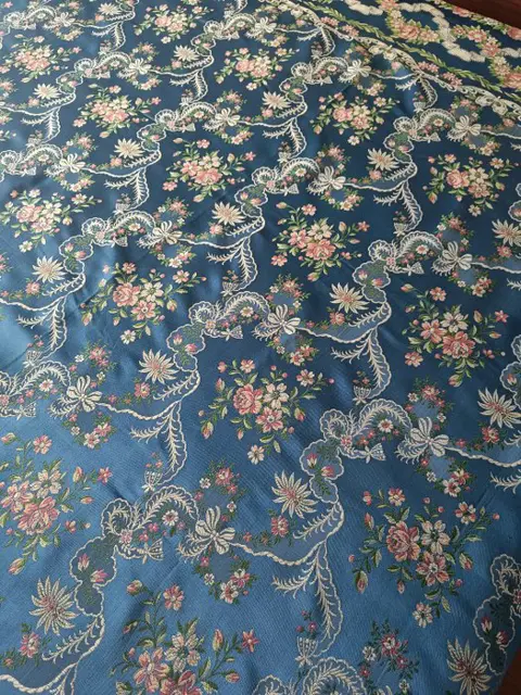 Prachtige dubbelzijdige sprei van damast en zijde - 225 x 210 cm - Damast, Zijde - Eind 20e eeuw