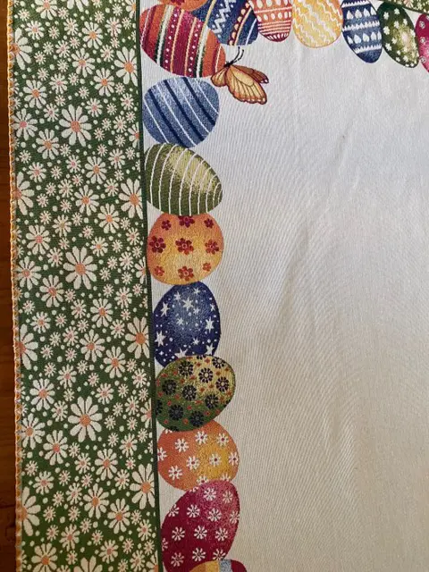 180x 140 cm - san Leucio gobelin tafelkleed met paaseieren ornamenten - Volkskunst - Hars/polyester, Katoen - 21e eeuw