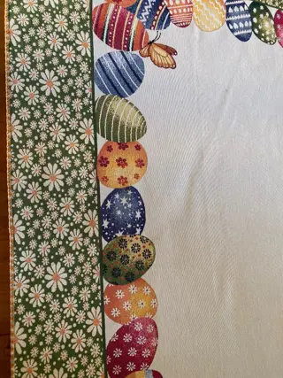 180x 140 cm - san Leucio gobelin tafelkleed met paaseieren ornamenten - Volkskunst - Hars/polyester, Katoen - 21e eeuw
