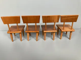 Miniatuur 4 design stoelen en tafel - Kunst en ambachten - Hout