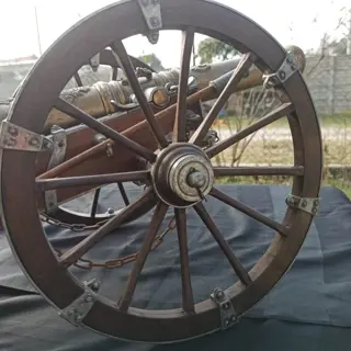 Luis XIV artilleriekanon, schaal 1/5 - Brons, Hout, IJzer (gegoten/gesmeed)