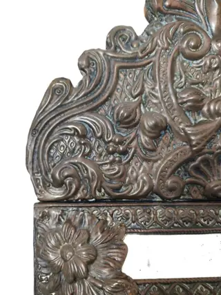 Geparelde spiegel - Hout, Koper