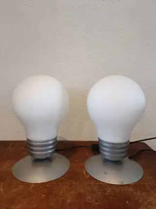 Gave set bureau/tafel lampen (2) - Pop Art - Glas, IJzer (gegoten/gesmeed)