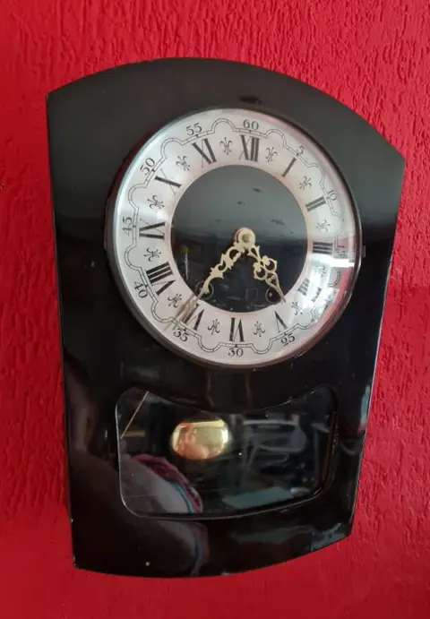 Wandklok - Vintage - Glas, Hout