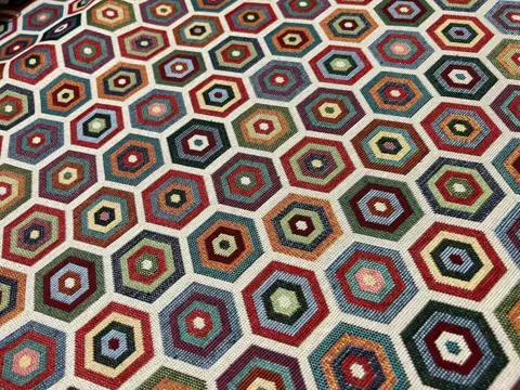 5,00 x 1,40 meter!!! Elegante veelkleurige gobelin stof - Hars/polyester, Katoen - 21e eeuw