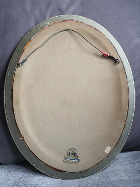 Wandspiegel, ovaal 50 cm x 40 cm - geverfd hout