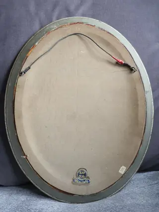 Wandspiegel, ovaal 50 cm x 40 cm - geverfd hout