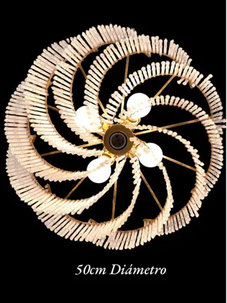 Plafondlamp - Verguld brons - Kristallen in Murano-stijl