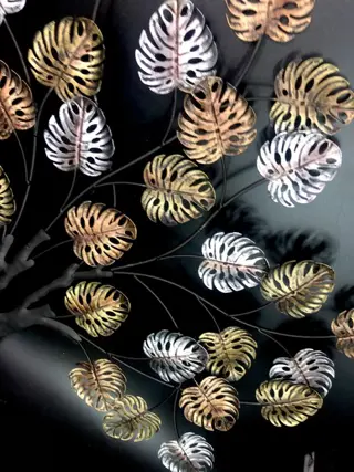 Grote metalen boomsculptuur - voor aan de muur 76 cm - Legering