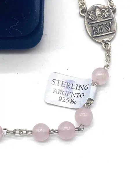 Rozenkrans - Vaticaanse Musea gelimiteerde editie - geen prijsreservering - Rozenkwarts en Sterling Zilver 925