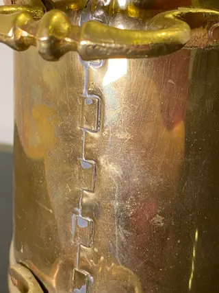 Prachtig zwaar uitgevoerd handzame koperen kolenkit - 36 cm - Koper