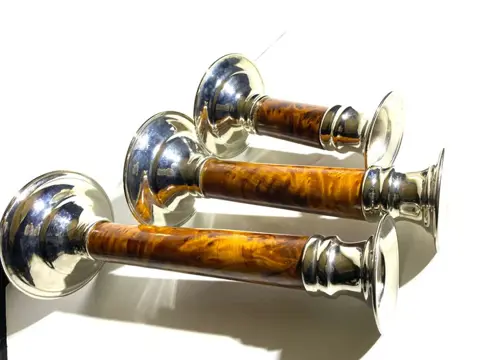 Vintage Puiforcat stijl art deco kandelaars (3) - Art Deco - Verzilverd