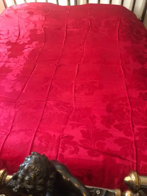 San Leucio damast sprei 200 x 230 cm - Zijde - Eind 1800 begin 1900