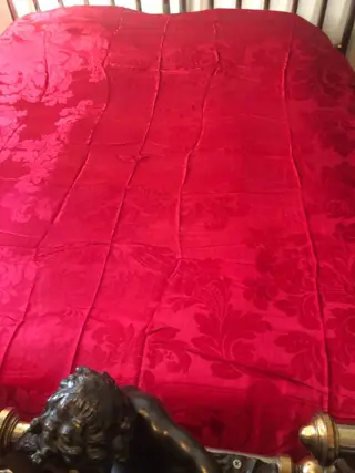 San Leucio damast sprei 200 x 230 cm - Zijde - Eind 1800 begin 1900