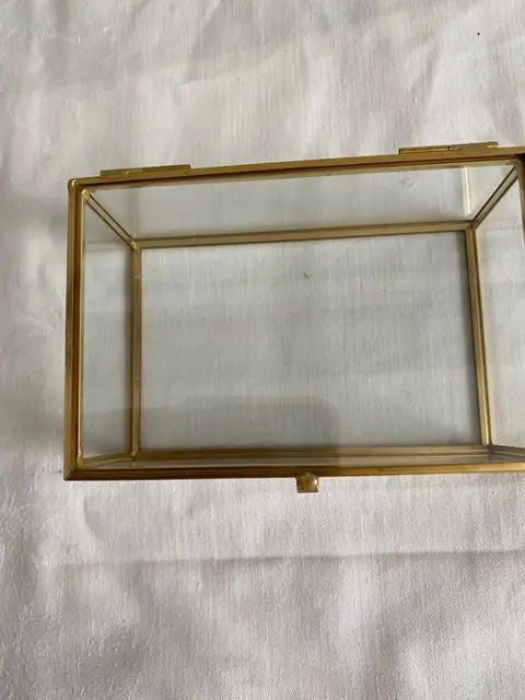 Display cabinet and boxes (5) - Glas, Messing