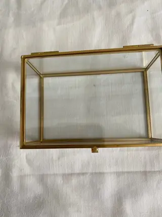 Display cabinet and boxes (5) - Glas, Messing