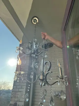 Kroonluchter (2) - Aluminium, Glas