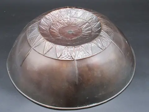 Fruitschaal - Brutalist - Abstracte Expressionisme - Koper