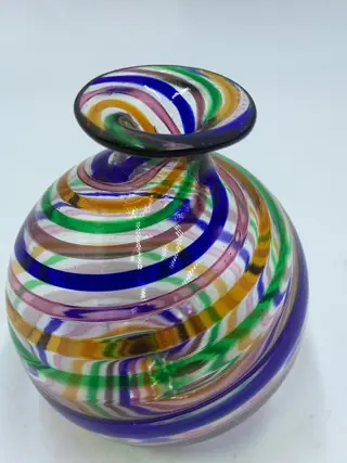 Campanella - Vaas - Glas, Transparante Harlequin filigraan vaas