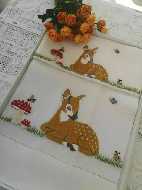 Rich handdoeken 1 + 1 linnen handborduurwerk Pure linnen handborduurdoeken - Linnen - 21e eeuw