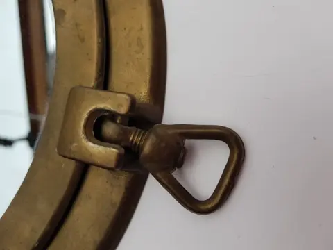 patrijspoortmet spiegel (1) - Glas, Messing