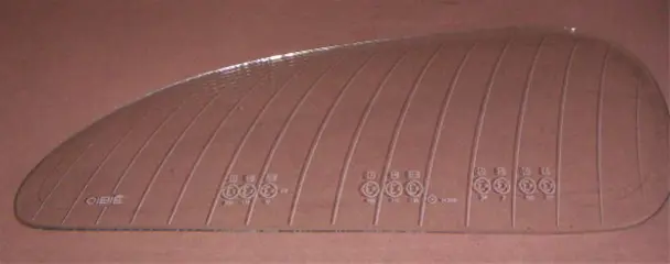 Koplampglas Citroen DS met witte lijntjes