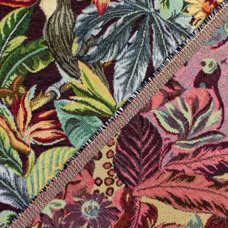 5,00 x 1,40 METER!!! Geweldige gobelin-stof van zeer hoge kwaliteit met botanisch patroon in zwart - Katoen, ander - 21e eeuw