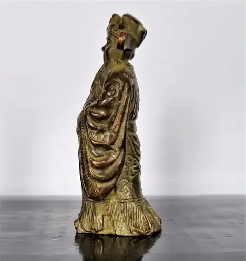 Standbeeld - Bronzen Beeld - Godheid - De God van Geluk - Fu Xing (Fuk) - Onsterfelijk karakter - Breng zegeningen en geluk - Brons - 187,91 g