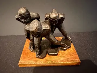 Sculptuur - Elfstedentocht 1963 - 3 Schaatsers - Brons