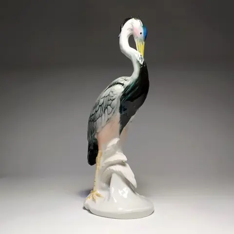 Karl Ens Volkstedt - grijze reiger - Porselein