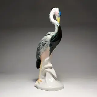 Karl Ens Volkstedt - grijze reiger - Porselein