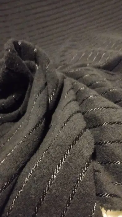 Weelderige nachtzwarte getextureerde chenille - 590 x 140 cm - Katoen - 2020