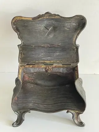 Frans juwelenkistje, sierlijke juwelendoos - Tin