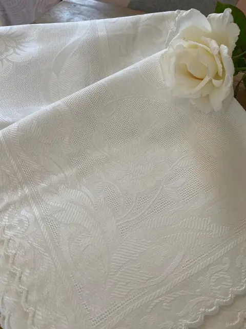 Farnese Flanders tafelkleed 8 grote servetten - 275 x 155 cm - Katoen - Tweede helft 20e eeuw