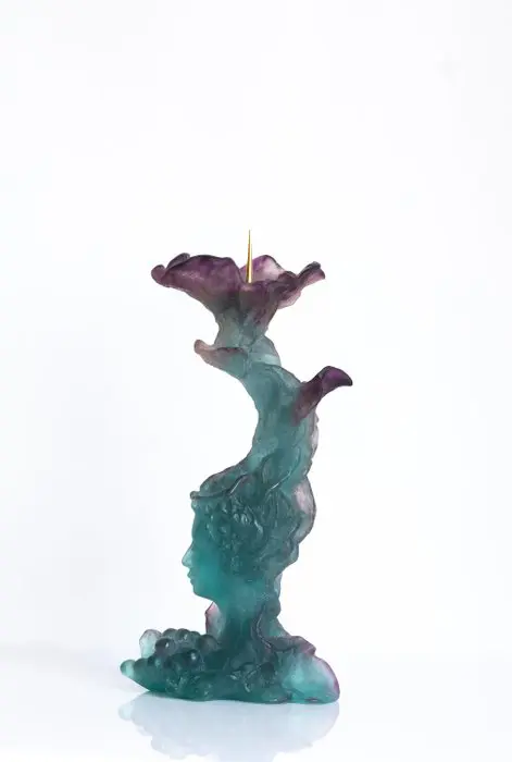 Daum - Kandelaar "Bacchus" - Gesmolten glas