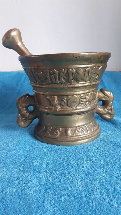 Vijzels Met Stamper (3) - Brons, Messing