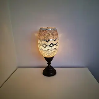 sfeerlamp tafellamp - brons, spiegelglas