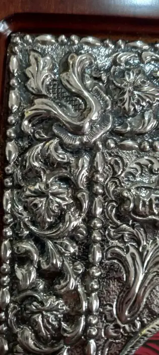 Icoon (1) - Byzantijns - Zilver. hout