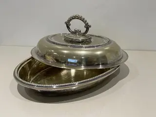 Ovale serveerschaal met deksel (1) - Edwardiaans - Verzilverd