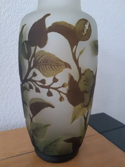 Art Nouveau cameo pâte de verre vaas gesigneerd - Vaas (1) - Art Nouveau - Glas