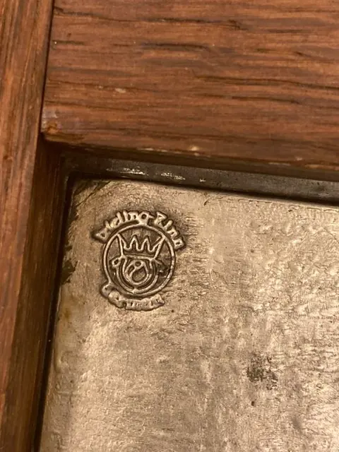 beautiful vintage tin painting (marked) with wooden frame (1) - Kunst en ambachten - Hout, Tin